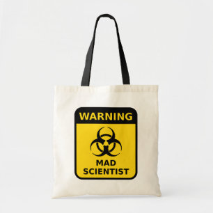 Mad Scientist Warning Sign Canvas tas