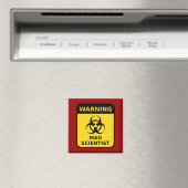 Mad Scientist Warning Sign Magneet (Insitu (Vaatwasser))