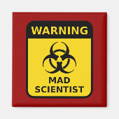 Mad Scientist Warning Sign Magneet (Voorkant)