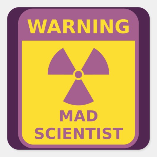 Mad Scientist Warning Sticker (Voorkant)
