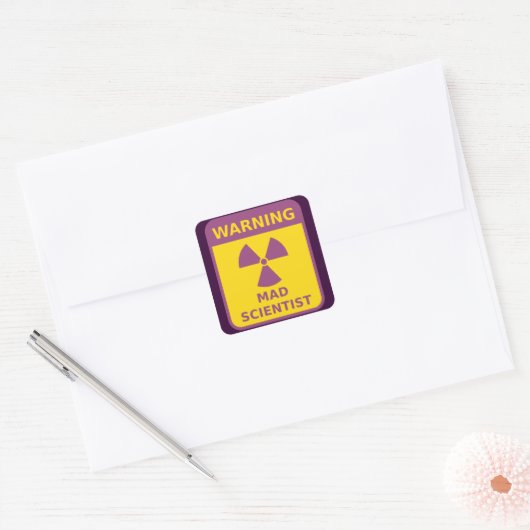Mad Scientist Warning Sticker (Envelop)