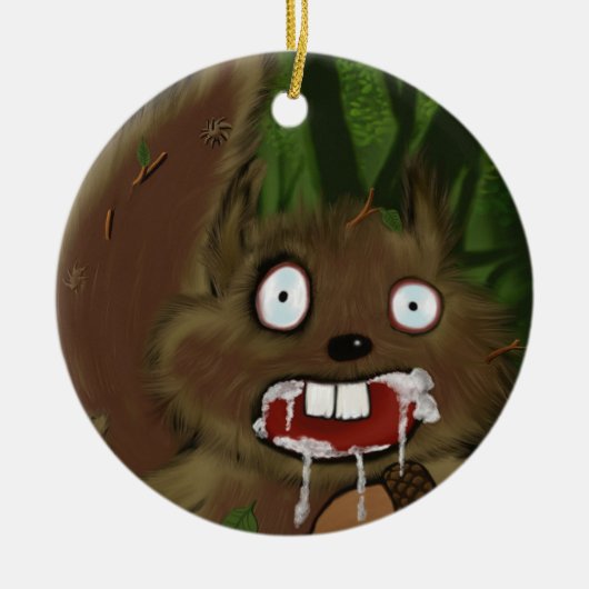 Mad Squirrel Keramisch Ornament (Voorkant)