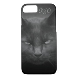 Mad Staring Black Cat iPhone 8/7 Hoesje