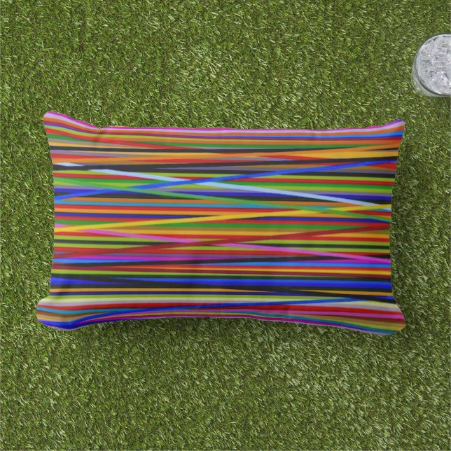 Mad Stripes 3 - Outdoor Accent Kussen - Lumbar (Gras)