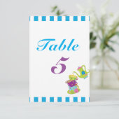 Mad Tea Party Cups Birthday Table Number Kaart (Staand voorkant)
