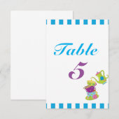 Mad Tea Party Cups Birthday Table Number Kaart (Voorkant / Achterkant)