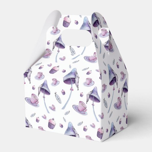 Mad Tea Party roze en Blue Waterverf Bedankdoosjes (Achterkant)