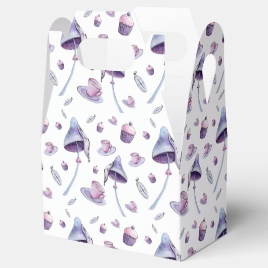 Mad Tea Party roze en Blue Waterverf Bedankdoosjes (Geopend)