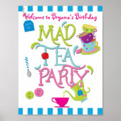 MAD TEA Party Welthday Table Sign Poster (Voorkant)