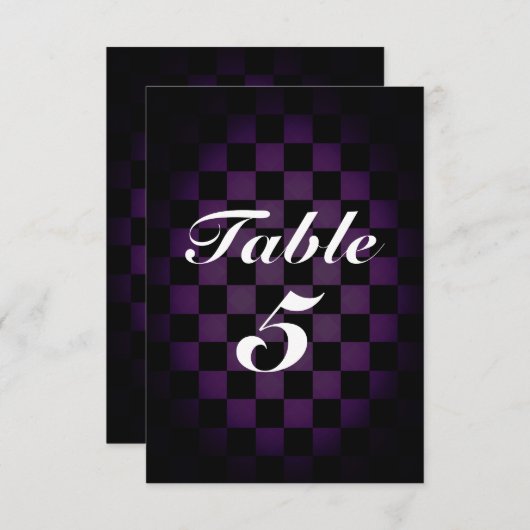 MAD TEA Party Whimsical Checker Table Number Kaart (Voorkant / Achterkant)