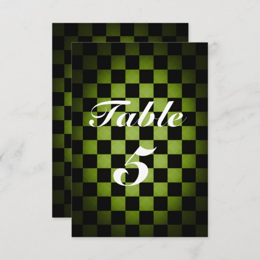 MAD TEA Party Whimsical Checker Table Number Kaart (Voorkant / Achterkant)