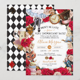 Mad Tea Party/Wonderland Birthday of Baby shower Kaart