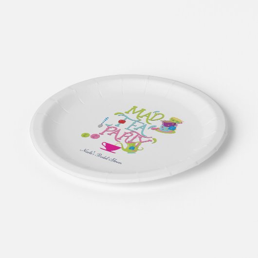 Mad Tea Party Wonderland Verjaardag Borden Papieren Bordje (Gekanteld)