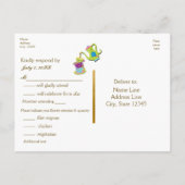 Mad Tea Party Wonderland Whimsical RSVP Briefkaart (Achterkant)