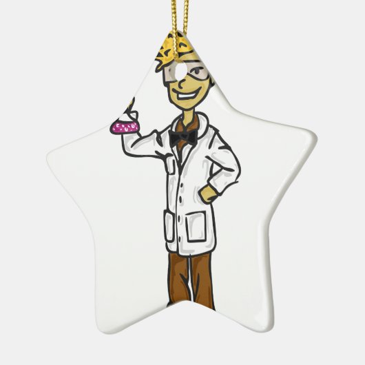 Mad wetenschapper 4 - tiener keramisch ornament (Links)