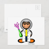 Mad wetenschapper (vlakke) briefkaart (Voorkant / Achterkant)