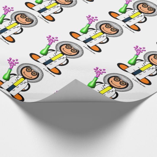 Mad wetenschapper (vlakke) cadeaupapier (Hoek)
