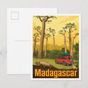 Madagascar Afrika Vintage Reizen Briefkaart