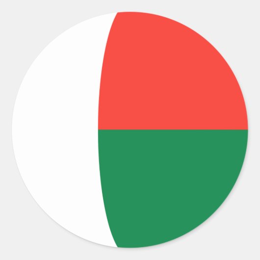 Madagascar Fisheye Vlag Sticker (Voorkant)