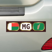 Madagascar Flag Map Code Bumper Sticker (Op auto)