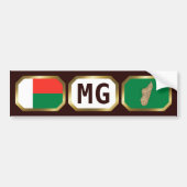 Madagascar Flag Map Code Bumper Sticker (Voorkant)