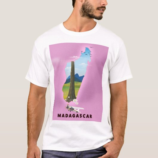 Madagascar geïllustreerde reisposter t-shirt (Voorkant)
