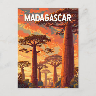 Madagascar Illustratie Reis Kunst Vintage Briefkaart
