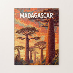 Madagascar Illustratie Reis Kunst Vintage Legpuzzel