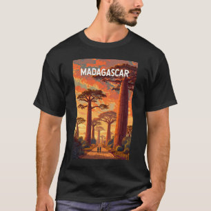 Madagascar Illustratie Reis Kunst Vintage T-shirt