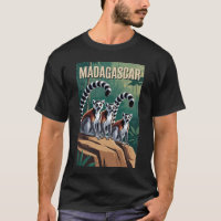 Madagascar Lemuren Illustratie Reis Kunst Vintage
