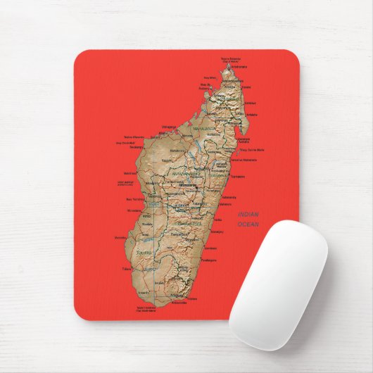 Madagascar Map Mousepad Muismat (Met muis)