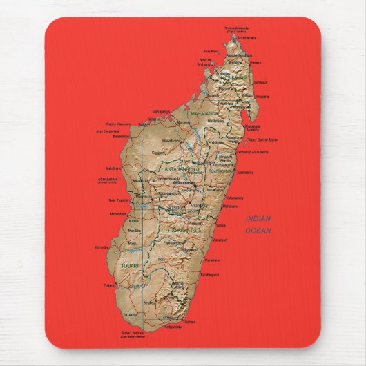 Madagascar Map Mousepad Muismat (Voorkant)