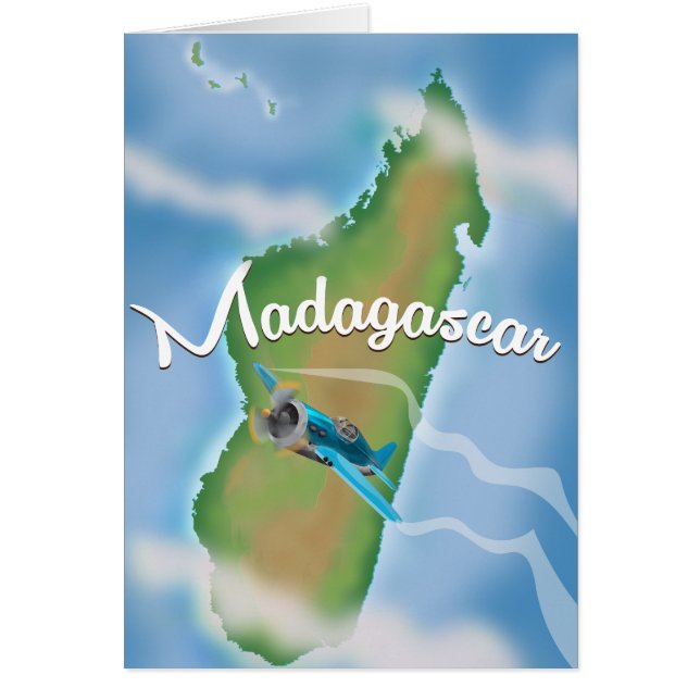 Madagascar Map vintage-poster. (Voorkant)