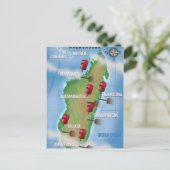 Madagascar Map vintage-poster. Briefkaart (Staand voorkant)