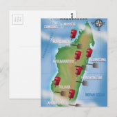 Madagascar Map vintage-poster. Briefkaart (Voorkant / Achterkant)
