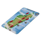 Madagascar Map vintage-poster. Magneet (Linkerzijde)