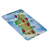 Madagascar Map vintage-poster. Magneet (Rechterzijde)