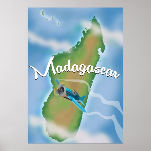 Madagascar Map vintage-poster. Poster (Voorkant)