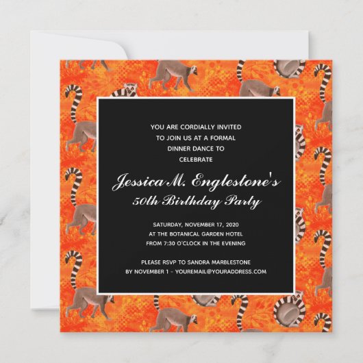 Madagascar Ringstaartmaki Natuurliefhebber Verjaar Kaart (Voorkant)