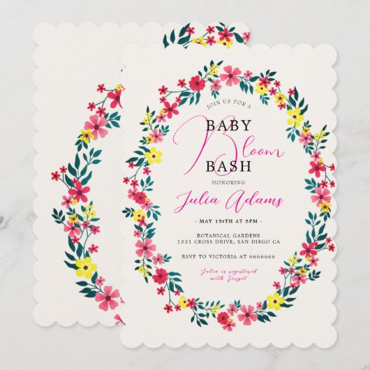 Madagascar Roze Maagdenpalm Bloemen Baby Shower Kaart (Voorkant / Achterkant)