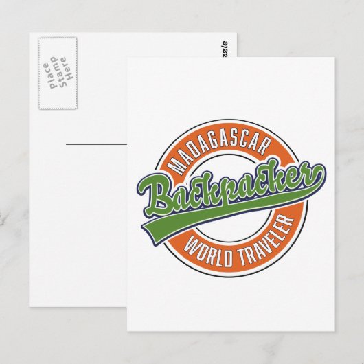 Madagascar Rugzakwereldreiziger Briefkaart (Voorkant / Achterkant)