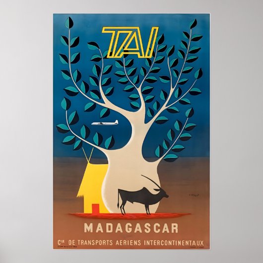 Madagascar Travel Poster Africa Art African Print  (Voorkant)