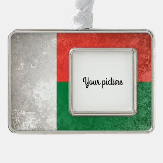 Madagascar Verzilverd Omlijst Ornament (Voorkant)