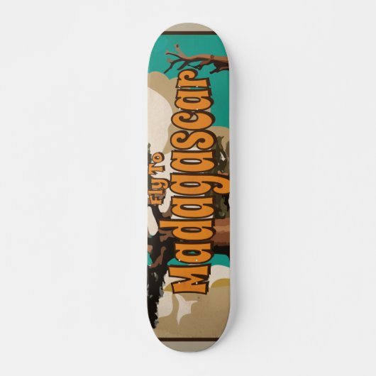Madagascar Vintage Reisposter Persoonlijk Skateboard (Voorkant)