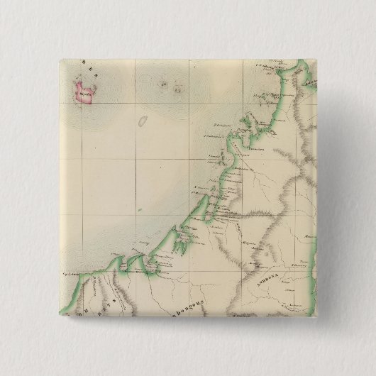 Madagaskar - Afrika 55 Vierkante Button 5,1 Cm (Voorkant)