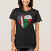 Madagaskar Amerikaanse vlaggen Hart Verenigde Stat T-shirt (Voorkant)