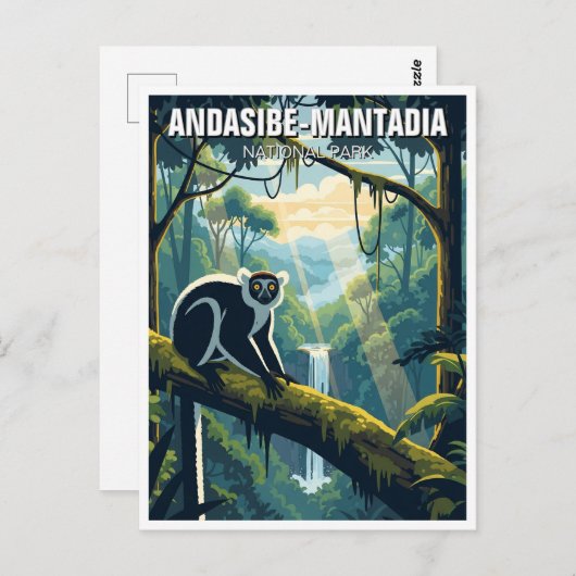 Madagaskar Andasibe-Mantadia National Park Reizen Briefkaart (Voorkant / Achterkant)