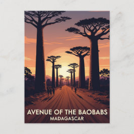 Madagaskar Avenue van de Baobabs Reizen Briefkaart