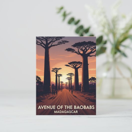 Madagaskar Avenue van de Baobabs Reizen Briefkaart (Staand voorkant)