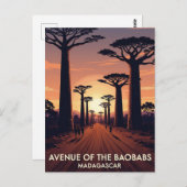 Madagaskar Avenue van de Baobabs Reizen Briefkaart (Voorkant / Achterkant)